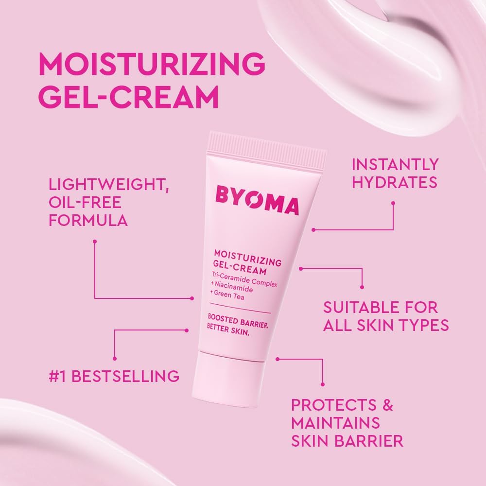 BYOMA So Clear Set - Barrier Repair Skincare Set for Acne Prone Skin - Creamy Jelly Cleanser, Clarifying Face Serum & & Gel-Cream Moisturizer - Unclogs Pores, Targets Blemishes - 30ml, 15ml, 15ml