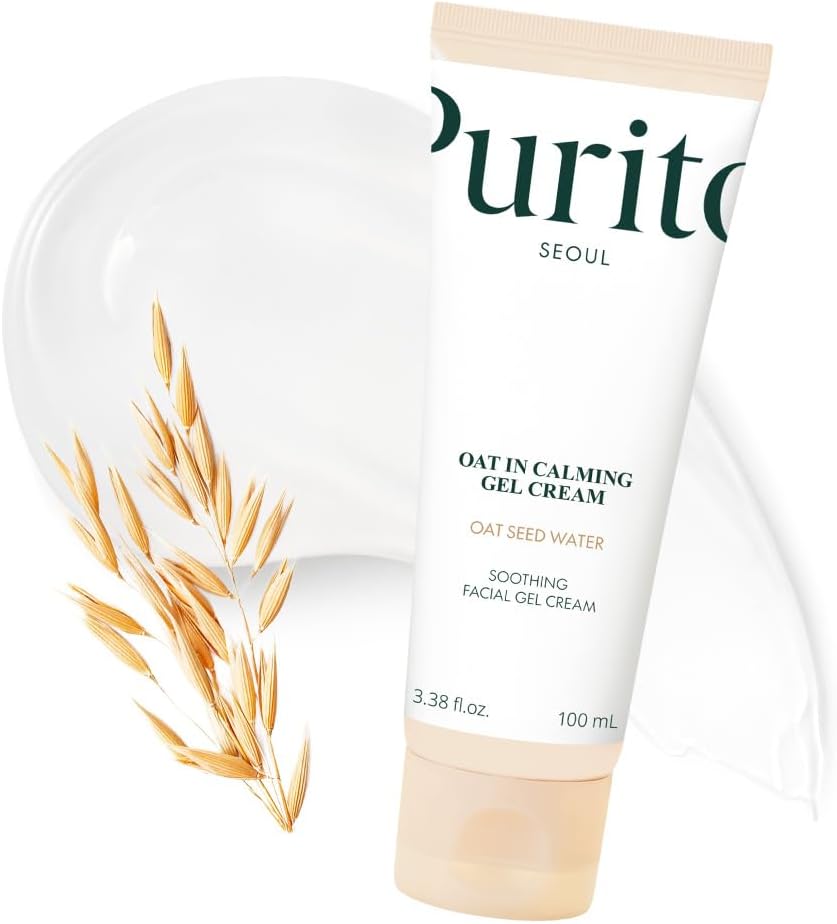 PURITO Oat In Calming Gel Cream, Oat Seed Water, Lightweight Non-Sticky Moisturizer, Non-Comedogenic, Fragrance-Free, Korean Skincare, 100ml 3.38 fl.oz