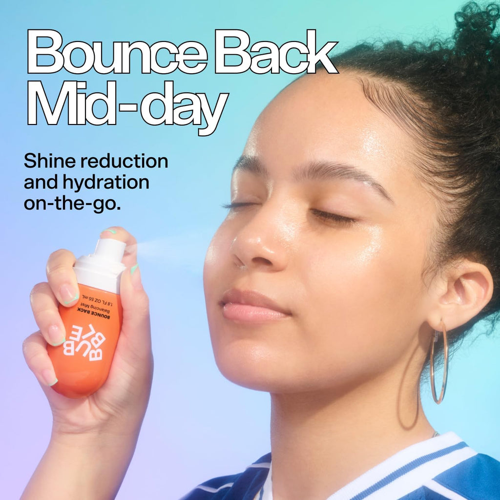 Bubble Skincare Bounce Back Balancing Toner Facial Mist - Willow Bark + Niacinamide for Texture and Radiance Reset - Sea Water Pore Minimizer Spray (55ml)