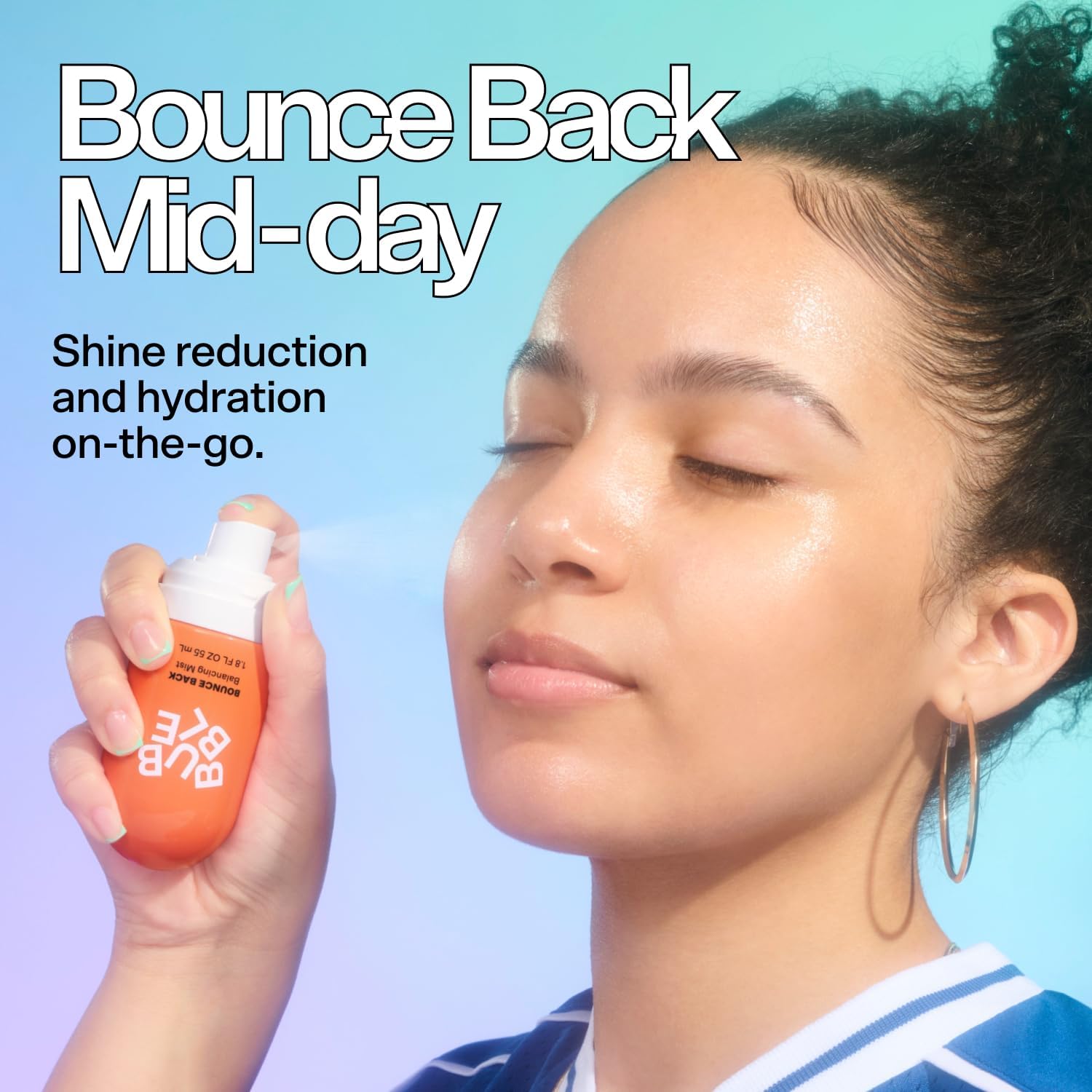 Bubble Skincare Bounce Back Balancing Toner Facial Mist - Willow Bark + Niacinamide for Texture and Radiance Reset - Sea Water Pore Minimizer Spray (55ml)